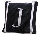 Pillow with initial and single border